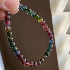 Natural High Quality Multicolor Tourmaline Bracelet - ~5mm beads